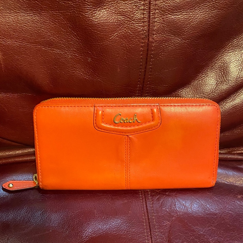Authentic burnt orange Coach wallet